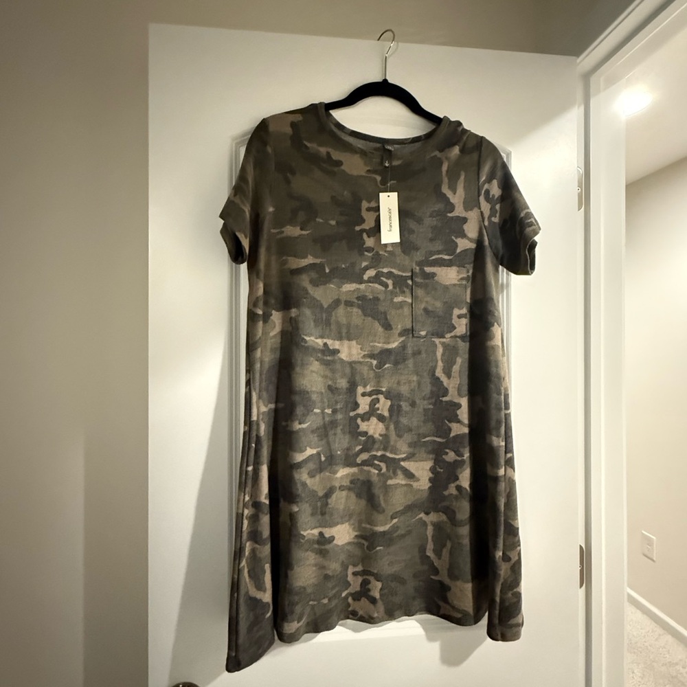 Camo Print Short Sleeve Dress